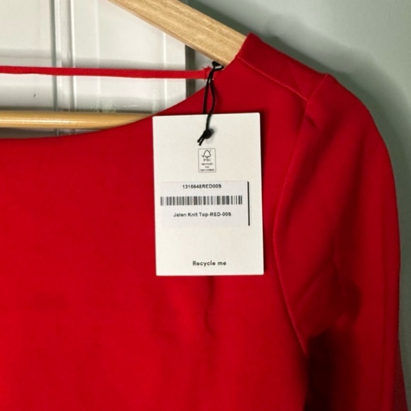 Reformation -Red Knit Top Size S-NWT- Jalen style-Retails $118.00 - Picture 6 of 14